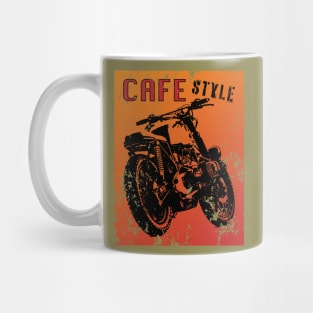 Cafe racer motorbike grunge poster style logo Mug